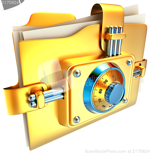 Image of folder with golden lock