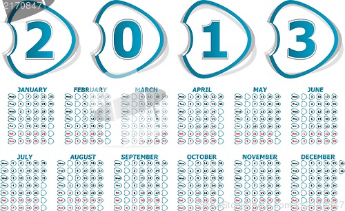 Image of Simple 2013 year calendar