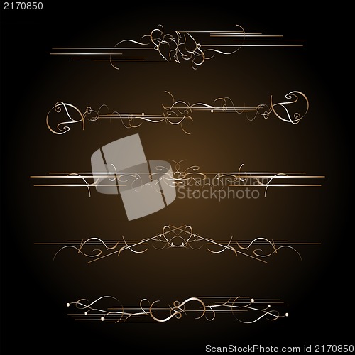 Image of Calligraphic old elements vintage decor