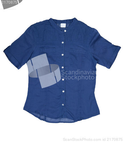Image of Fashionable women's blue shirt