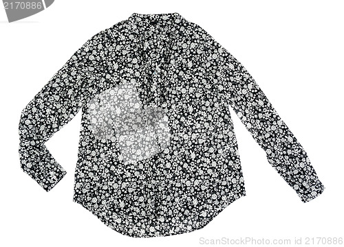 Image of Fashionable women's blouse in dark colors.