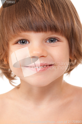 Image of Close-up portrait of the girl child in the studio