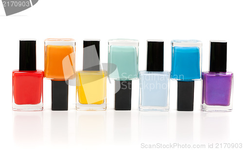 Image of Group of nail polishes isolated on white