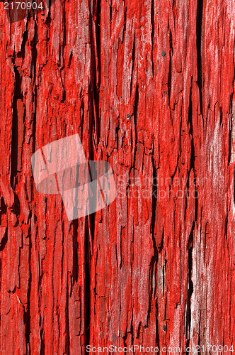 Image of Old red wood cracked texture