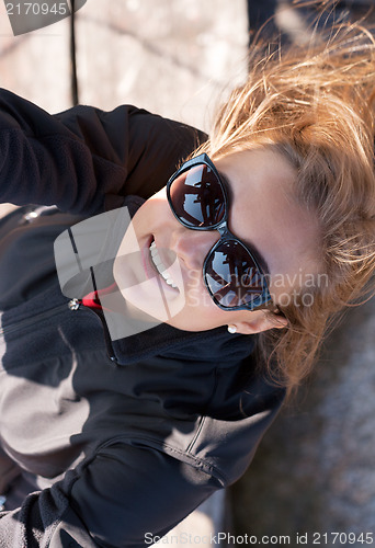 Image of Beautiful girl in sunglasses