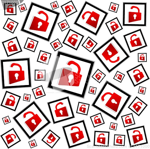 Image of red locks seamless pattern background