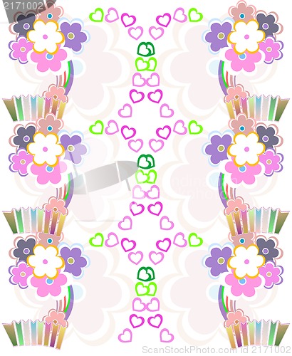 Image of Seamless flower retro background pattern