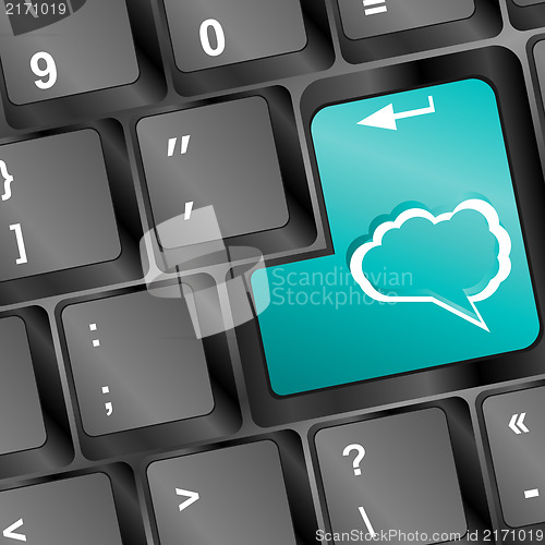 Image of Cloud computing concept on computer keyboard