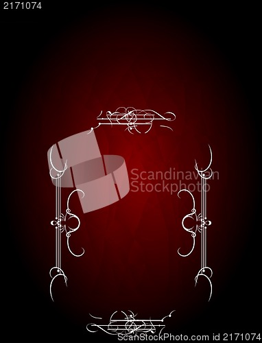 Image of Red Vintage Frame Design For Greeting Card