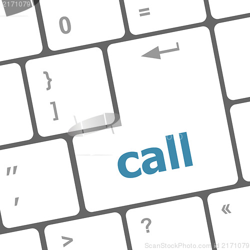 Image of Keyboard - white key Call with arrow