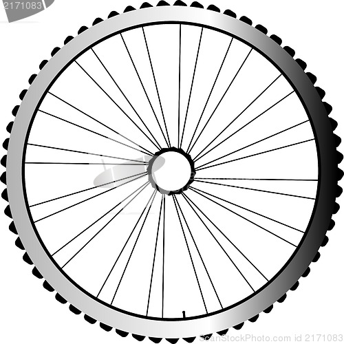 Image of Bike wheel isolated on white background