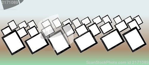 Image of Set of blank generic tablet pc