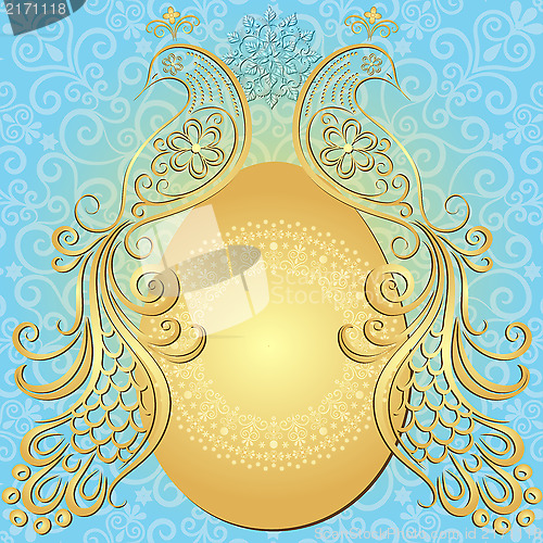 Image of Gold-blue easter vintage frame