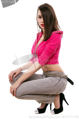 Image of Mysterious brunette posing