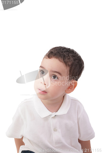 Image of adorable little boy, isolated on white 