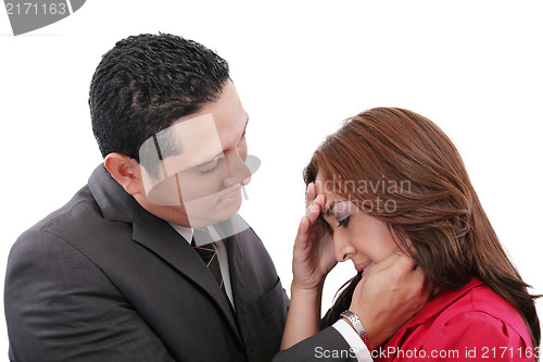 Image of Man Comforting A Woman 