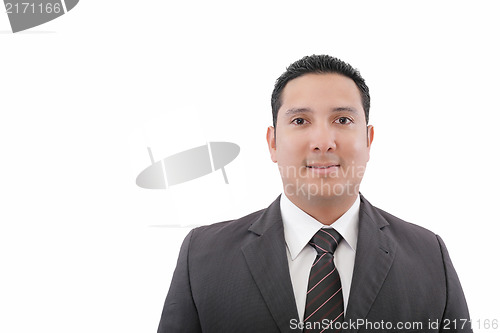 Image of young business man portrait isolated on white