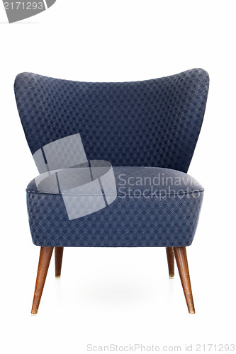 Image of Retro blue upholstered chair