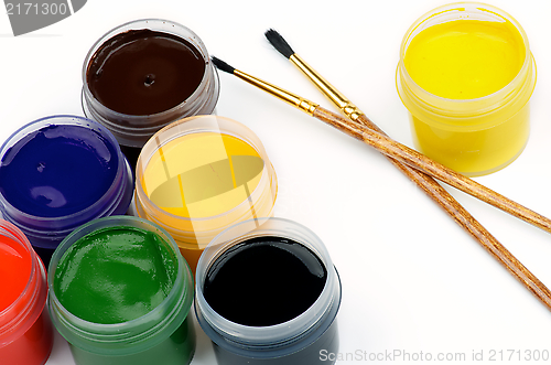 Image of Watercolors and Paintbrushes