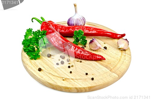 Image of Spice with hot pepper on the board