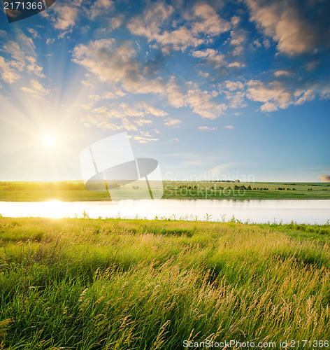 Image of sunset over river