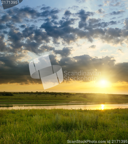 Image of sunset over river