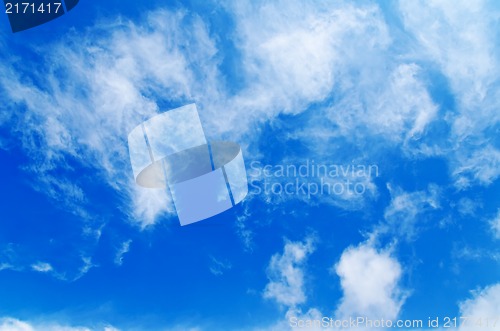 Image of deep blue sky with clouds