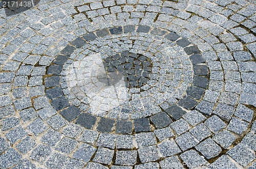 Image of element of cobbled road as background