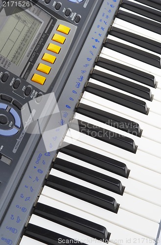 Image of Keys of a musical instrument. Synthesizer.