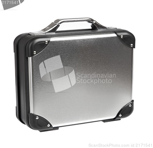 Image of Metal suitcase on a white background