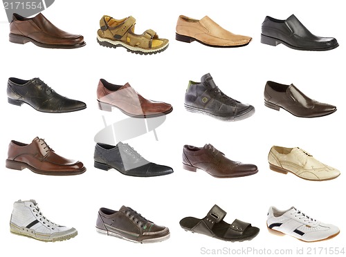 Image of Sixteen man's shoes