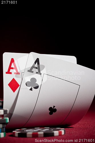 Image of chips and two aces