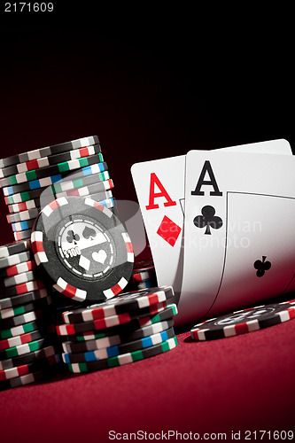 Image of chips and two aces