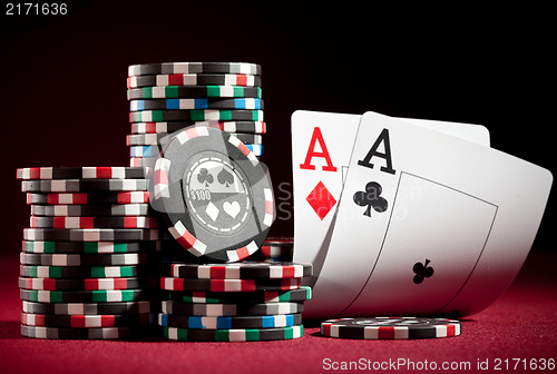 Image of chips and two aces