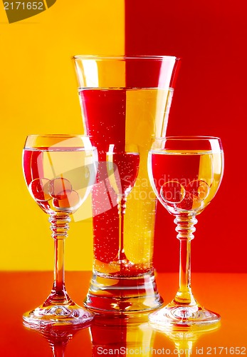 Image of Wine-glasses with water