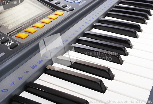 Image of Keys of a musical instrument. Synthesizer.