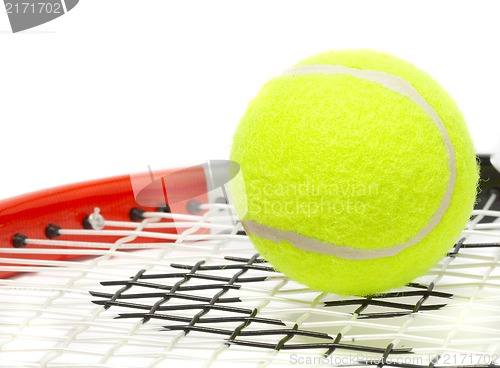 Image of Tennis racket with a ball.