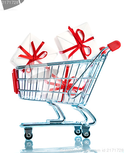 Image of shopping cart ahd gift