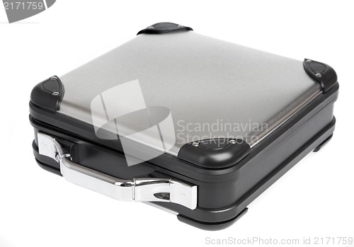 Image of Metal suitcase on a white background