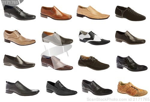 Image of Sixteen man's shoes