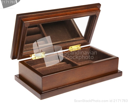 Image of Empty casket on a white background