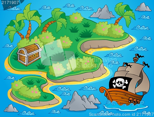 Image of Theme with island and treasure 1