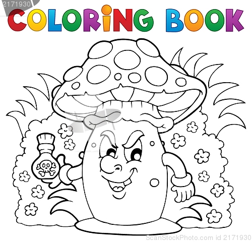 Image of Coloring book mushroom theme 3