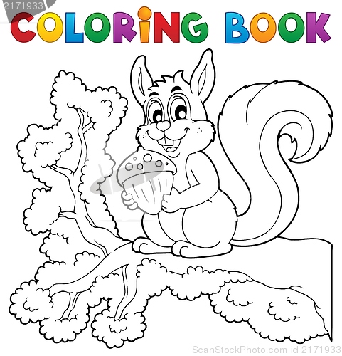 Image of Coloring book squirrel theme 1