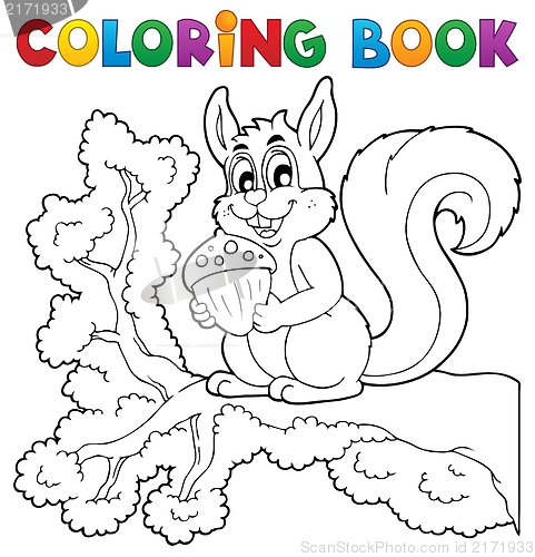 Image of Coloring book squirrel theme 1