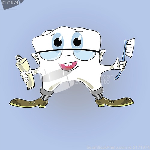 Image of tooth and toothpaste