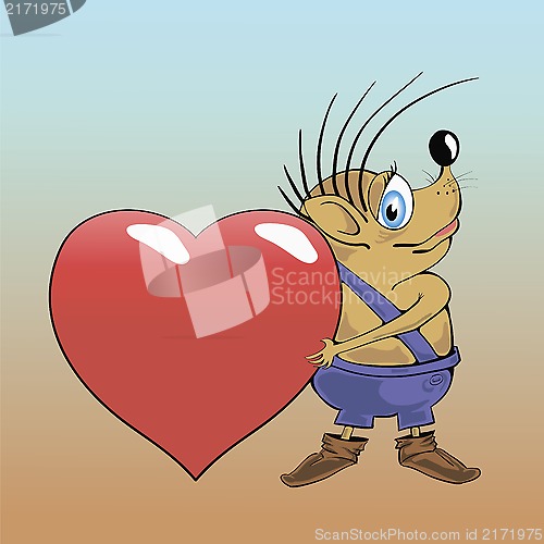 Image of hedgehog and heart