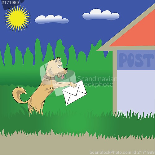 Image of dog and letter