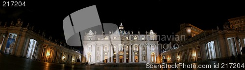 Image of Night panorama of St. Peter's Basilica