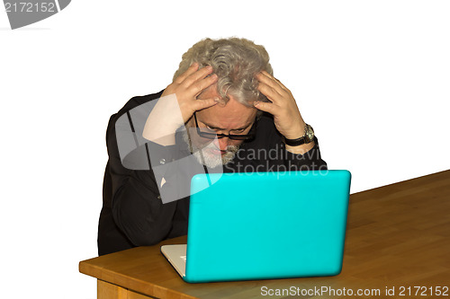 Image of Senior and laptop computer